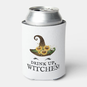 "Drink Op, Heksen!" Rustieke Zonnebloem Halloween Blikjeskoeler