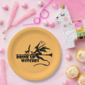 Drink op heksen, sinaasappel papieren bordje (Feest)