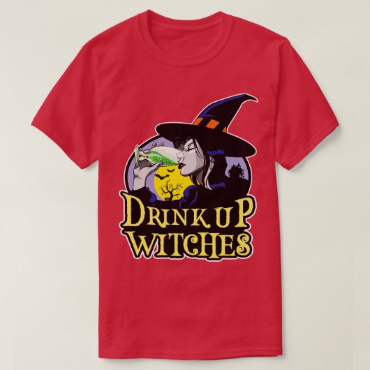 Drink op heksen t-shirt (Design voorkant)