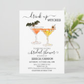 Drink op heksen Vrijgezellenfeest Cocktail Hallowe Kaart (Staand voorkant)