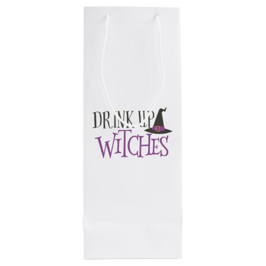 Drink op heksen wijn cadeautas (Achterkant)
