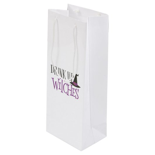 Drink op heksen wijn cadeautas (Voorkant Gekanteld)