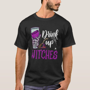 Drink Op Heksen Wijn Liefhebber Drinken Halloween T-shirt