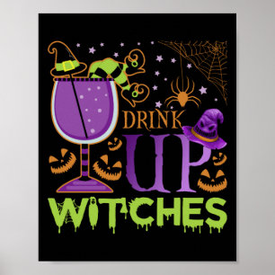 Drink op heksen Wine Lover Drink Halloween Poster