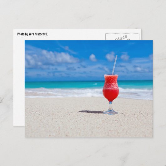 Drink op het briefkaart van de Beach (Voorkant / Achterkant)