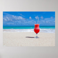 Drink op het poster van de Beach