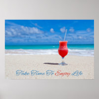 Drink op het poster van de Beach