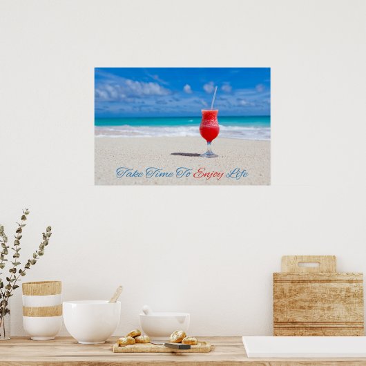 Drink op het poster van de Beach (Keuken)