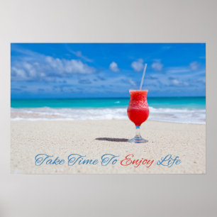 Drink op het poster van het Strand
