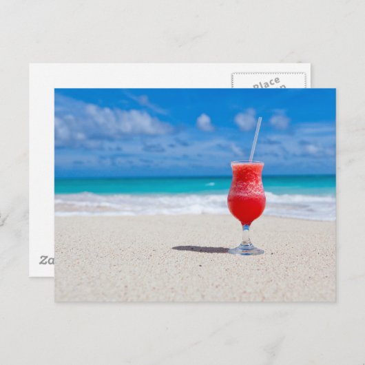 Drink op het strand briefkaart (Voorkant / Achterkant)