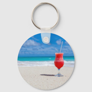 Drink op het strand sleutelhanger