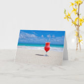 Drink op het wenskaart van het Strand Kaart (Gele Bloem)