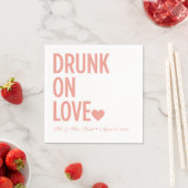 Drink op Love Wedding Napkins Coral Servet (Insitu)