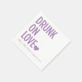 Drink op Love Wedding Napkins Lavendel Servet (Hoek)