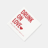 Drink op Love Wedding Napkins Rood Servetten (Hoek)
