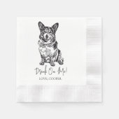Drink op me hond aangepaste cocktail servet (Voorkant)
