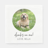 Drink op mij! Custom Afbeelding Dog Cat Pet Weddin Servet (Voorkant)