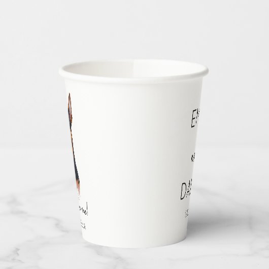 Drink op mij! Dobermann Hond Huisdier Bruiloft Papieren Bekers (Links)