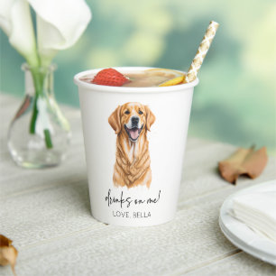 Drink op mij! Golden Retriever Hond Huisdier Bruil Papieren Bekers
