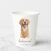 Drink op mij! Golden Retriever Hond Huisdier Bruil Papieren Bekers (Voorkant)