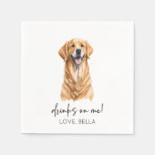 Drink op mij! Golden Retriever Hond Huisdier Bruil Servet (Voorkant)