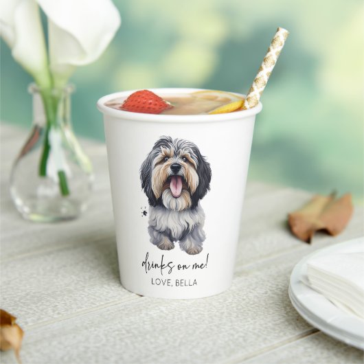 Drink op mij! Havanese Hond Bruiloft Papieren Bekers (Insitu)