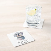 Drink op mij! Maltese hond huisdier bruiloft Kartonnen Onderzetters (Insitu)