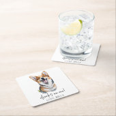 Drink op mij! Pembroke Welsh Corgi Dog Pet Wedding Kartonnen Onderzetters (Insitu)