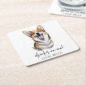 Drink op mij! Pembroke Welsh Corgi Dog Pet Wedding Kartonnen Onderzetters (Schuin)