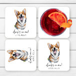 Drink op mij! Pembroke Welsh Corgi Dog Pet Wedding Kartonnen Onderzetters<br><div class="desc">Dit zijn Drinken op mij! Pembroke Welsh Corgi Dog Pet Wedding Paper Onderzetters!</div>