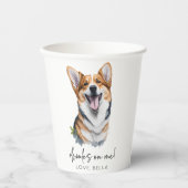 Drink op mij! Pembroke Welsh Corgi Dog Pet Wedding Papieren Bekers (Voorkant)
