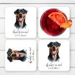 Drink op mij! Rottweiler Hond Huisdier Bruiloft Kartonnen Onderzetters<br><div class="desc">Dit zijn Drinken op mij! Rottweiler Dog Pet Wedding Paper Onderzetters!</div>