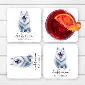 Drink op mij! Samoyed Hond Pet Bruiloft Kartonnen Onderzetters