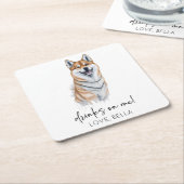 Drink op mij! Shiba Inu Hond Huisdier Bruiloft Kartonnen Onderzetters (Schuin)