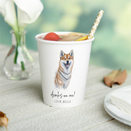 Drink op mij! Shiba Inu Hond Huisdier Bruiloft Papieren Bekers
