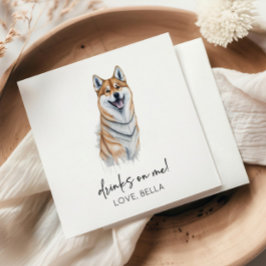 Drink op mij! Shiba Inu Hond Huisdier Bruiloft Servet