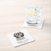 Drink op mij! Shih Tzu Hond Huisdier Bruiloft Kartonnen Onderzetters (Insitu)