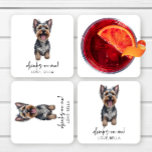 Drink op mij! Yorkshire Terrier Yorkie Hondenbruil Kartonnen Onderzetters<br><div class="desc">Dit zijn Drinken op mij! Yorkshire Terrier Yorkie Dog Pet Wedding Paper Onderzetter!</div>