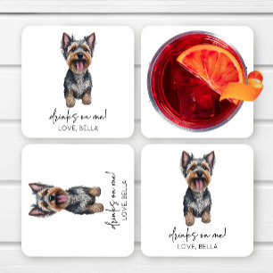 Drink op mij! Yorkshire Terrier Yorkie Hondenbruil Kartonnen Onderzetters