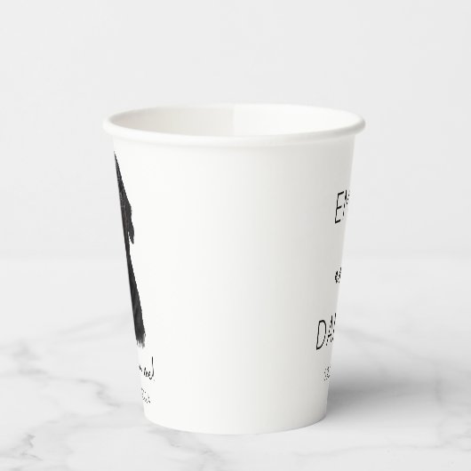 Drink op mij! Zwart Russisch Terriër Hond Bruiloft Papieren Bekers (Links)