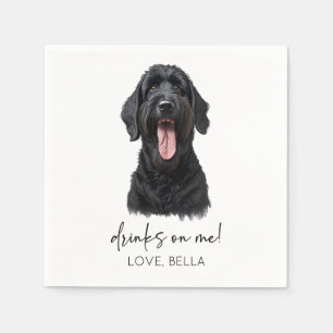 Drink op mij! Zwart Russisch Terriër Hond Bruiloft Servet