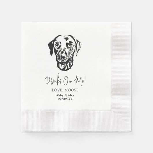 Drink op ons huisdieren aangepaste hand tekening b servet (Voorkant)