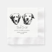 Drink op ons huisdieren aangepaste hand tekening b servet (Voorkant)