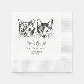 Drink op ons huisdieren aangepaste hand tekening b servet (Voorkant)