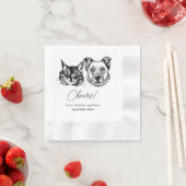 Drink op ons huisdieren aangepaste hand tekening b servet (Insitu)