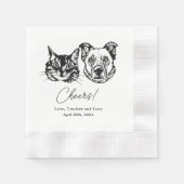 Drink op ons huisdieren aangepaste hand tekening b servet (Voorkant)