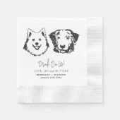 Drink op ons huisdieren aangepaste hand tekening b servet (Voorkant)