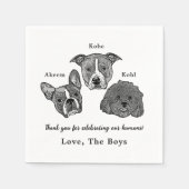 Drink op ons huisdieren aangepaste hand tekening b servet (Voorkant)