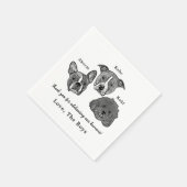 Drink op ons huisdieren aangepaste hand tekening b servet (Hoek)