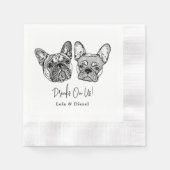 Drink op ons huisdieren aangepaste hand tekening b servet (Voorkant)